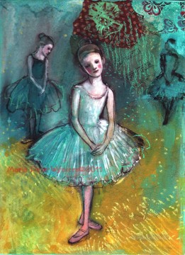 Dancing Ballet Painting - the ballerinas in blue